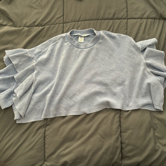 Altar’d State Blue Ruffle Top - Picture 1 of 3